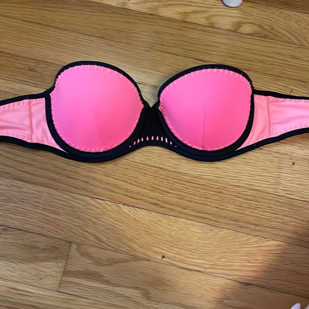 Strapless pink bikini top from Victoria Secret. Size 36B.